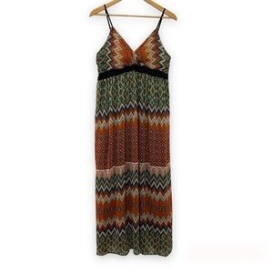 𝅺MLLE Gabrielle Boho Chiffon Maxi Dress Large L
